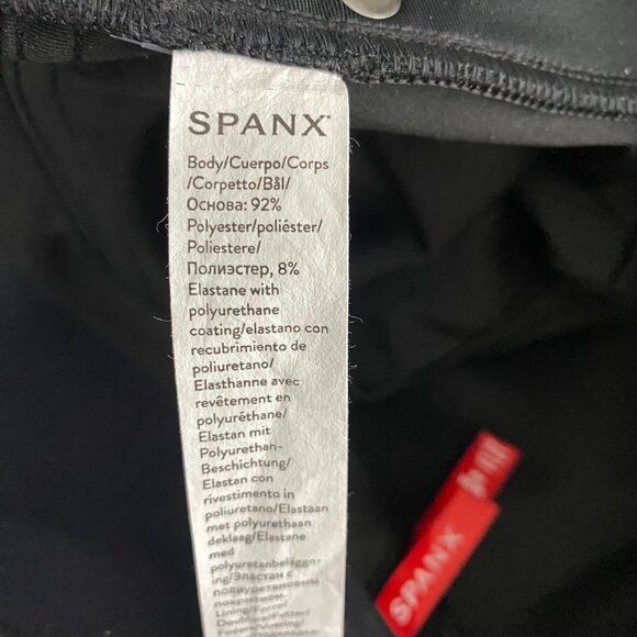 Spanx Leather Like Straight Leg Pants Medium Luxe Black Stretch NWT PT-2080‎ - Picture 11 of 12